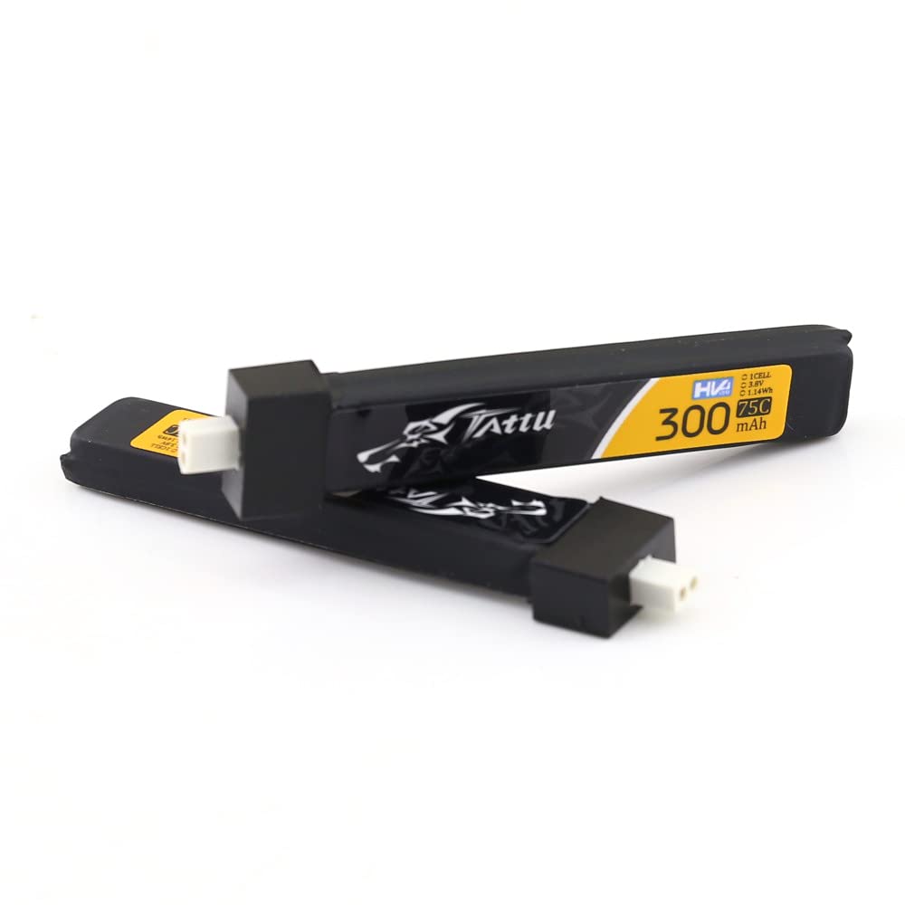 Sologood Tattu 6Pcs Bt2.0 300Mah 1S Battery 3.8V 75C Fpv Lipo Battery For Fpv Tiny Whoop 1S Brushless Whoop Drone