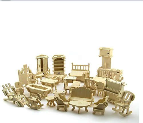 Nwfashion 17' Wooden Dream Dollhouse 2 Floors With Furnitures Diy Kits For Christmas Party Dollouse (Gothic Furnitures Sets)