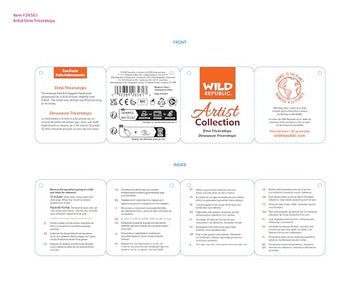 Wild Republic Artist Collection, Dinosaur Triceratops, Gift for Kids, 15 inches, Plush Toy, Fill is Spun Recycled Water Bottles