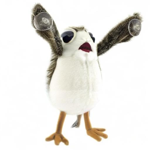 STAR WARS Plush Porg Figure with Suction Cup - Model 58901, White and Brown