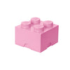 LEGO Storage Brick 4 - studs Light Purple - Stackable Plastic Storage Box with Lid for Kids and Adults Ideal Desk Organizer and