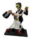 Atlantic Collectibles Day Of The Dead Wedding Foxtrot Dance Skeleton Frankenstein Skull Bride And Groom Couple Figurine