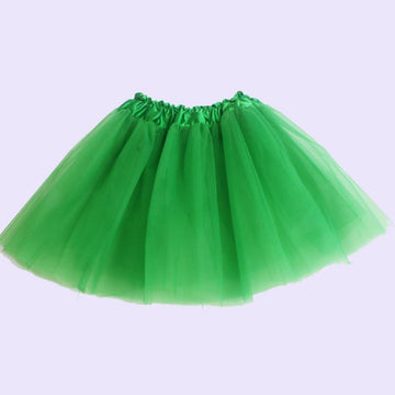 2-8Years Girls Tutu Classic Elastic 3 Layered Tulle Skirt Tutu For Toddler Girl (Green)