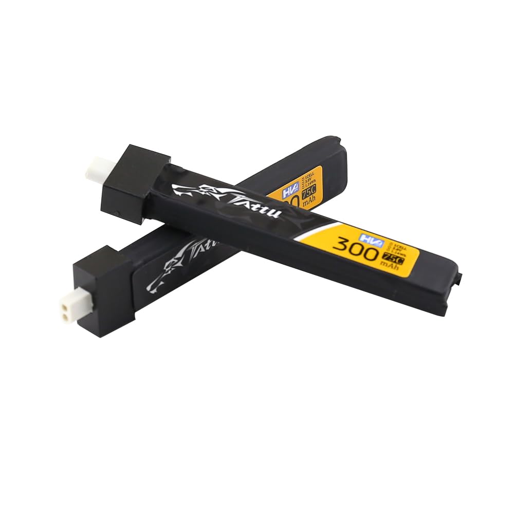 Sologood Tattu 6Pcs Bt2.0 300Mah 1S Battery 3.8V 75C Fpv Lipo Battery For Fpv Tiny Whoop 1S Brushless Whoop Drone