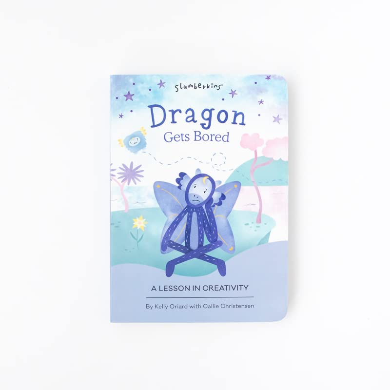 Slumberkins 14' Dragon Kin & 2 Board Books Complete Set Bundle | Promotes Creativity & Imaginative Play | Social Emotional Tools For Ages 0+ (Dragon Kin Plush + 2 Board Books)