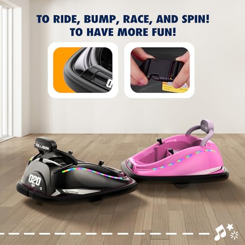 Powerwhale 12V Electric Bumper Car Ride Toy With Remote and Music Function for Toddlers Ages 1-6 - Birthday, Childrens Day, Chr