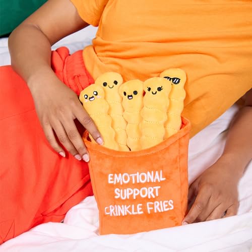 WHAT DO YOU MEME? Plush Emotional Support Crinkle Fries - Orange Polyester - Model ESCF541