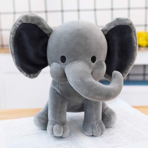 Boqopod Stuffed Elephant Animal Plush Toys 9 Inch (Gray)