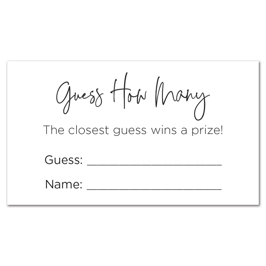 Invitationhouse Guess How Many Game Cards - 48 Cards (Minimalist)