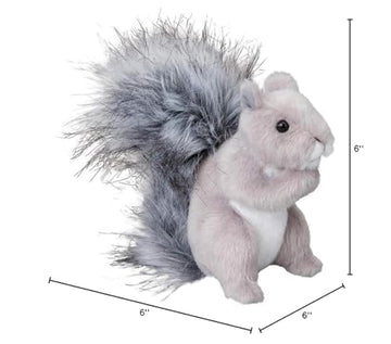 Douglas Gray Squirrel Plush Stuffed Animal, 6" Sitting, Polyester, Model 4035