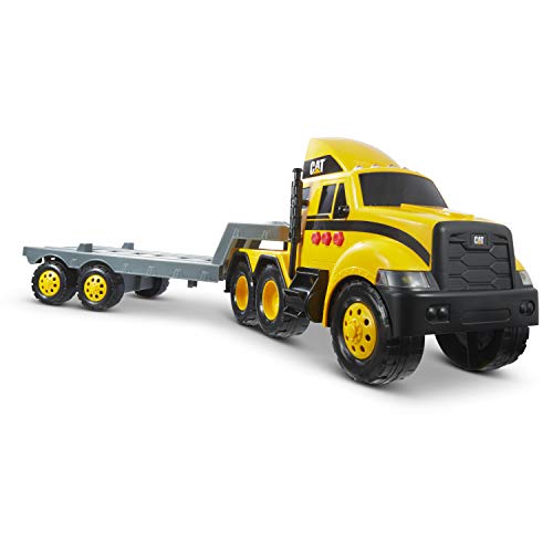 CatToysOfficial, CAT Construction Heavy Mover, Semi Truck and Trailer with Mini Crew Wheel Loader, Lights and Sounds, Ages 3 and