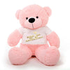 Click4Deal Big Teddy Bear 3 Feet Long Wearing A Be My Valentine T-Shirt ( Bear 91 Cm ) (Pink)