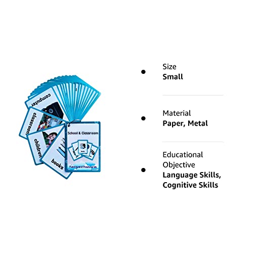 Lilias School And Classroom Flash Cards, Toddler Learning Toys, Preschool Learning Toys, Homeschool Supplies, Learning Supplies For Kindergarten, 4.3 X 3.14 Inch, 21 Cards In Set,Wc024