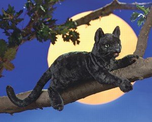 Folkmanis Black Cat Hand Puppet - Plush, One Size, Model 2987