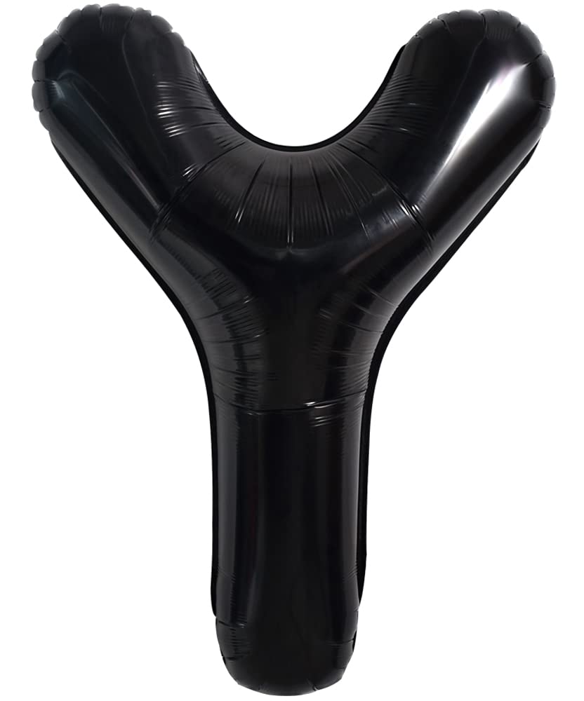 Toniful 40 Inch Large Black Y Letter Balloons Jumbo Helium Balloons,Foil Mylar Big Alphabet Balloons For Birthday Party Annivers