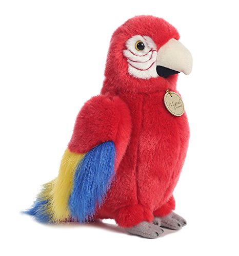 Aurora® Miyoni® Macaw Parrot Stuffed Animal - 11 Inches, Red - Lifelike Detail, Polyester Material, Model 26251