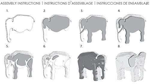 Trutru Elephant European 3D Puzzle Diy Craft Kit; Arts And Crafts, Model Kit