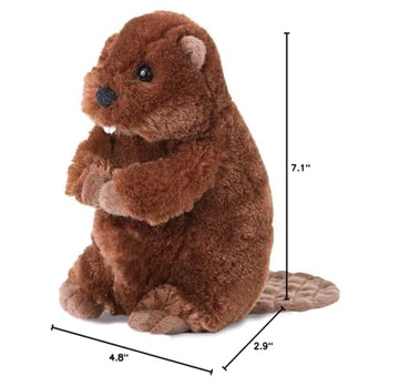 Douglas Buddy Beaver Plush Stuffed Animal, 7" Tall, Brown, Soft Plush, Model 4037
