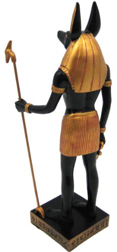 Ptc 11.88 Inch Gold And Black Color Egyptian Anubis Dog Standing Figurine
