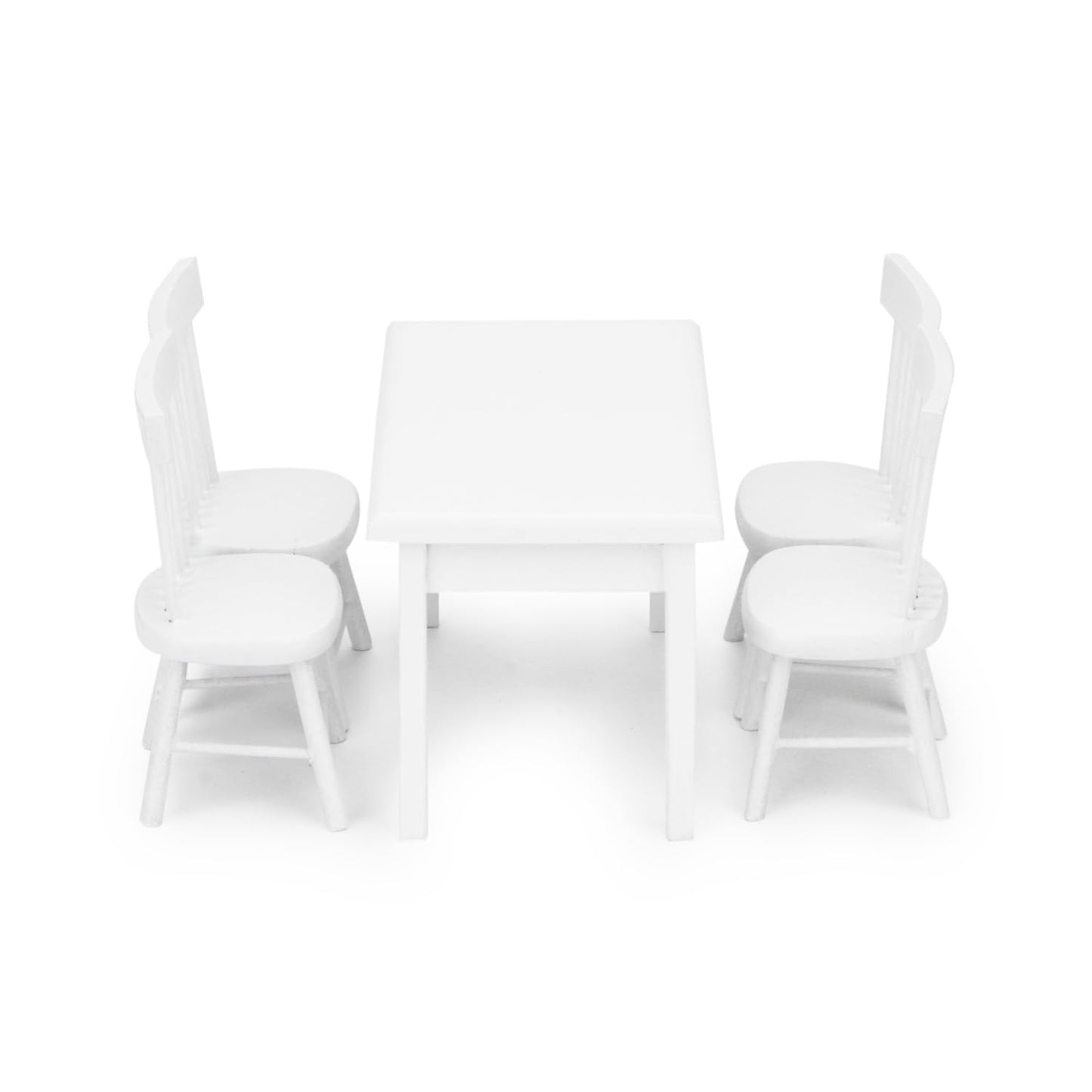 Miniature Dining Table & Chair Set For Dollhouse 1 12 Scale Wooden Furniture Model 5Pcs Doll House Mini Classic Decoration Acces
