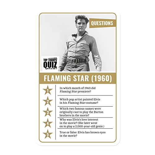 Top Trumps Elvis Presley Quiz Game - Fun Family Trivia for Ages 6+ - Plastic - Model WM00443-EN2-6