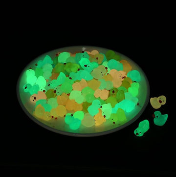 100pcs Mini Resin Duck,15 mm Dollhouse D cor Glow in The Dark for Aquarium Decor Micro Fairy Garden Landscape Hide,Seek Party T