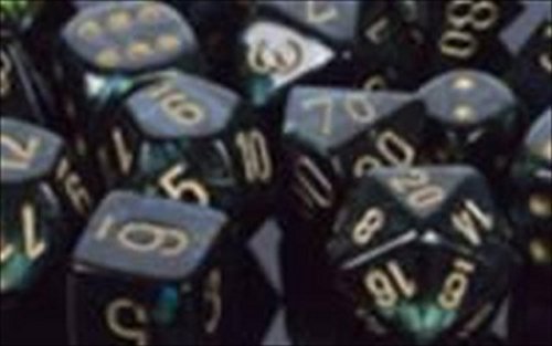 Chessex Manufacturing 27615 16 Mm Scarab Jade With Gold Numbers D6 Dice Set Of 12