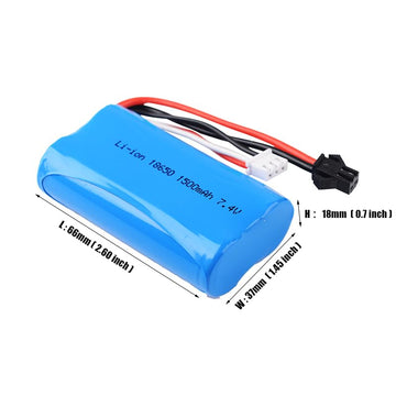 2 Pcs 7.4V 1500Mah 15C Sm2P Plug Li-On Battery For Wpl C24 Mn D90 Rc Car H101 H103 H105 Remote Control Rc Boat Rc Toys