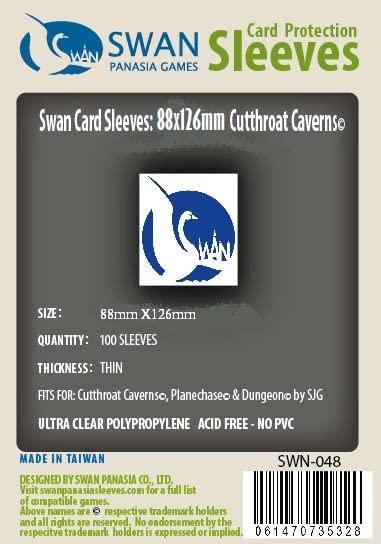 Swan Card Sleeves (88X126Mm) - 100 Pack, Thin Sleeves - Cutthroat Caverns
