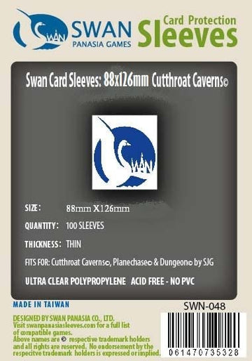 Swan Card Sleeves (88X126Mm) - 100 Pack, Thin Sleeves - Cutthroat Caverns