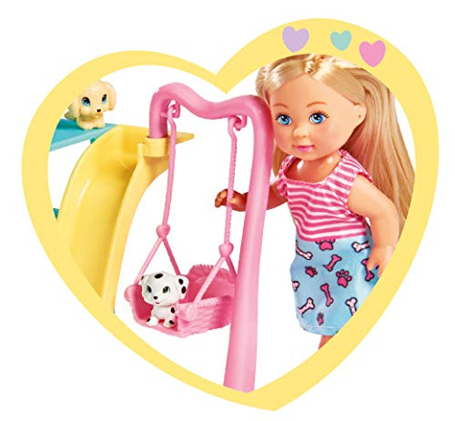 Simba Evi Love Puppy Fun Doll With Three Cute Puppies And Great Dog Play/Swing, Slide And 2-In-1 Buggy / 12 Cm/Suitable For Children From 3 Years