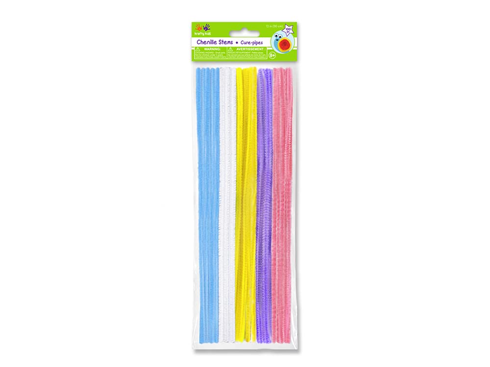 Krafty Kids GC027K Pipe Cleaner, 1/4 x 12 X 100 Piece, Pastel