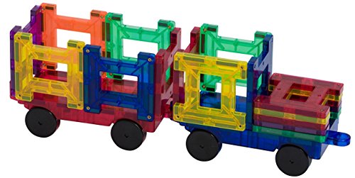 Playmags 2 Piece Car Set: With Stronger Magnets, Stem Toys For Kids, Use With All Magnetic Tiles And Blocks Sturdy, Super Durabl