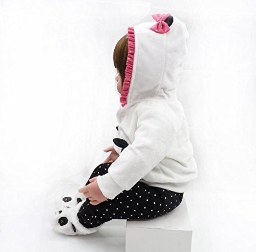 Reborn Baby Girl Dolls Clothes 18 Inch Panda Outfits Accesories For 17-19 Inch Reborns Doll Newborn Baby Girl Matching Clothing