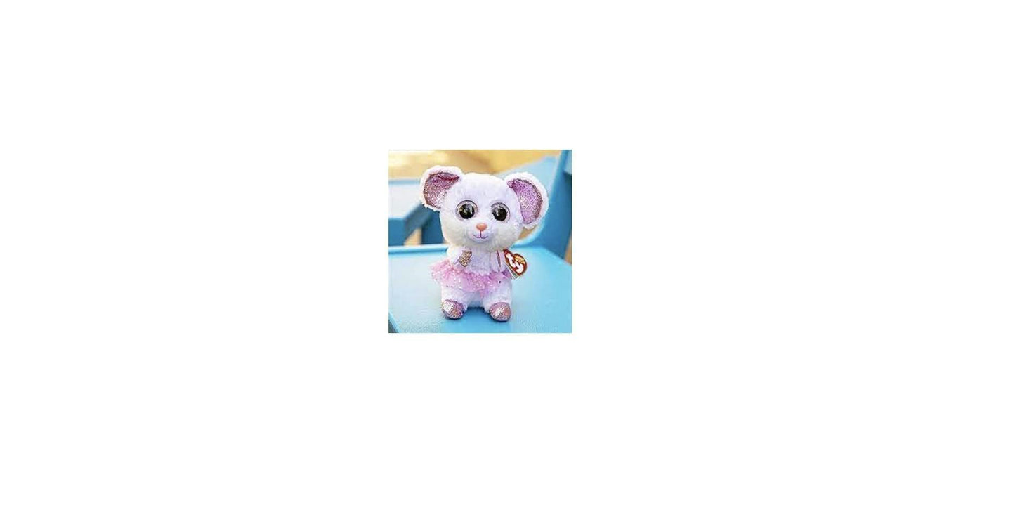 Ty Beanie Boo – Nina Mouse Plush Toy, 15 Cm – Soft & Cuddly Stuffed Animal With Sparkly Pink Tutu – Adorable Gift For Kids & Collectors