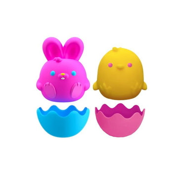 Schylling Needoh Bunnies & Chicks - Sensory Toys With A Satisfying Dough Filling - A Mix Of Squishable Bunnies And Chicks - Ages