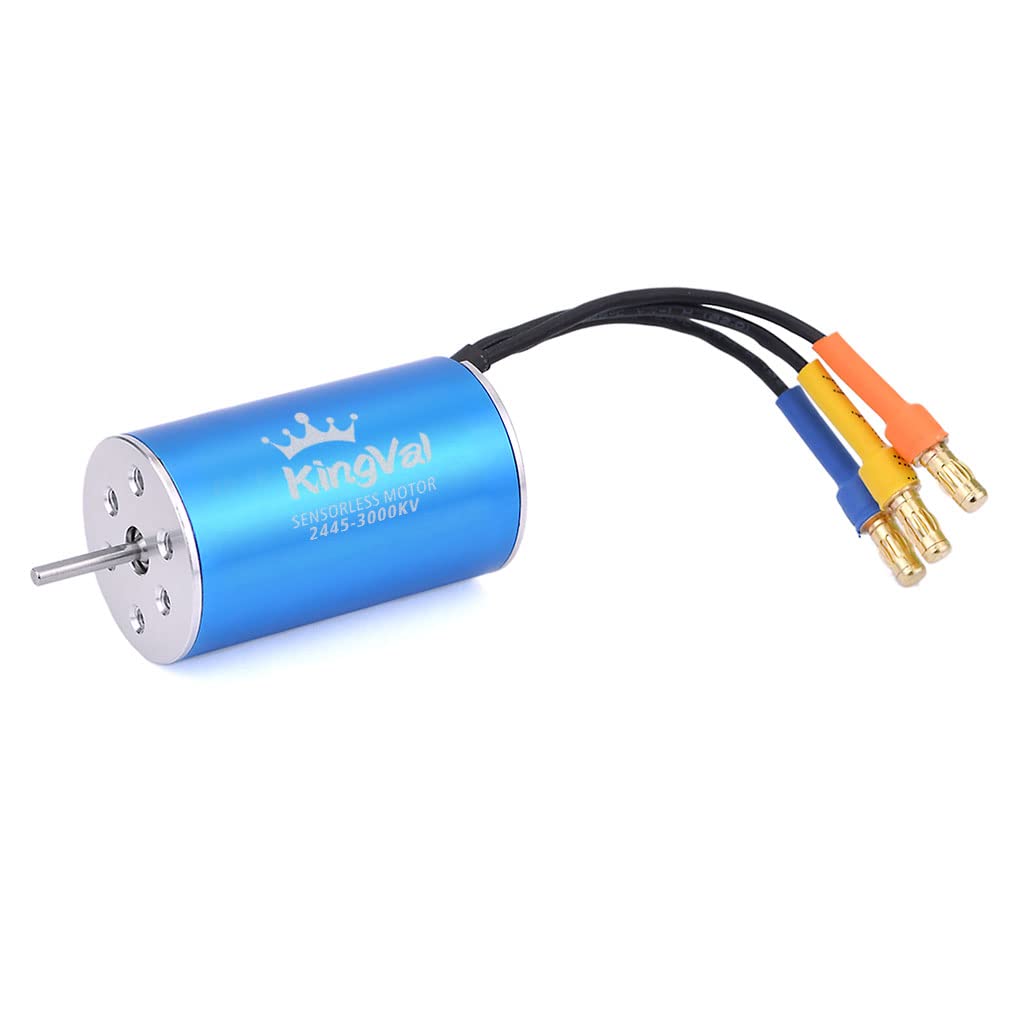 KingVal Replacement 2445 3000KV Sensorless Brushless Motor Shaft Diameter 2.3mm Compatible with 1/16 RC Car