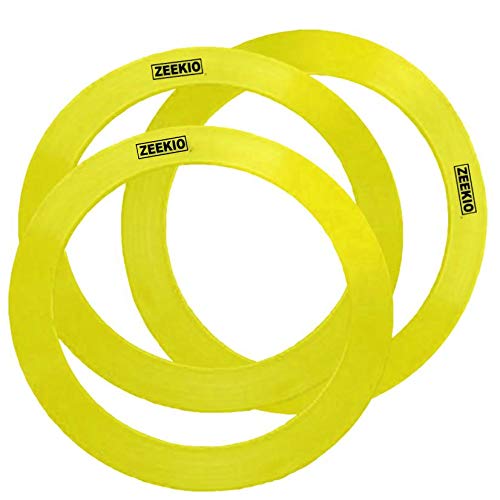 Zeekio Junior Juggling Rings - 9.5'' Diameter - Great For Beginners - Set Of 3 (Yellow)