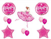 Pink Ballerina Happy Birthday Party Balloons Decorations Supplies