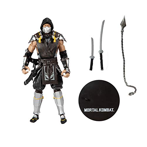 McFarlane Toys Mortal Kombat Scorpion Action Figure, 7" Plastic, Model 11038-8, The Shadow Skin Variant
