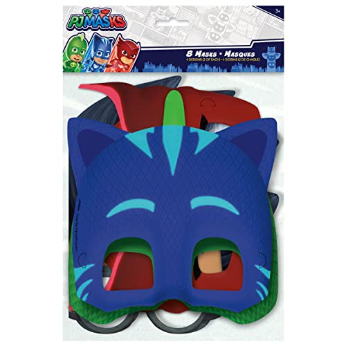 PJ Masks Birthday Party Supplies Favor Bundle Pack includes 8 Loot Bags, 8 RubberBracelets, 24 Tattoos, 8 Party PaperMasks, 1 Di