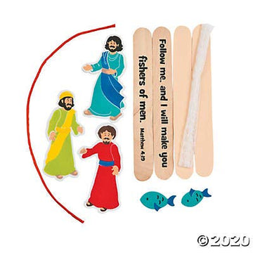 Fun Express Fisher of Men Bible Craft Kit for Kids - Makes 12 - VBS, Sunday School and Religious Craft Activities