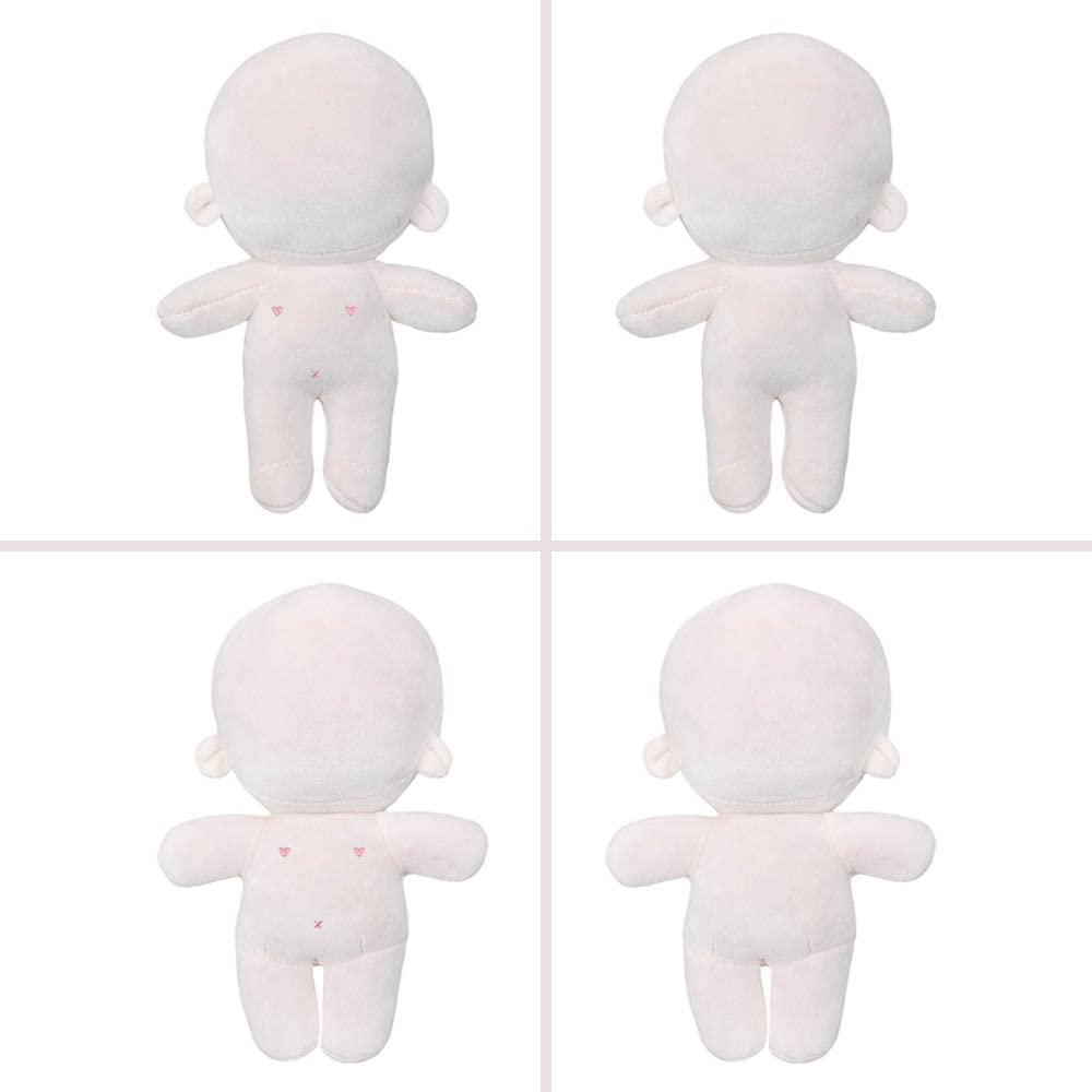 niannyyhouse 6in(15CM) Plush Doll Without Embroidery Humanoid Stuffed Toys Dress Up Fat Body Glossy Wearable Clothing (15CM, B-2