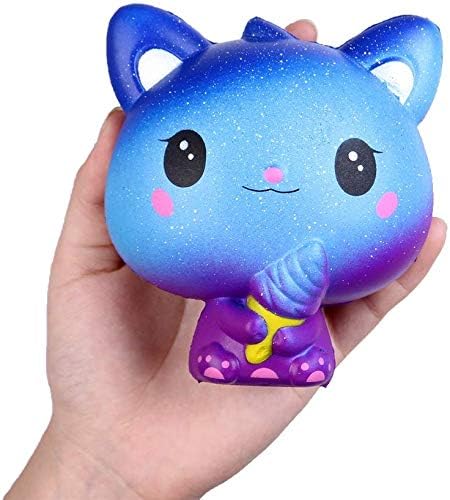 Anboor 3.9 Inches Squishies Cat Galaxy Ice Cream Kawaii Soft Slow Rising Scented Animal Squishies Stress Relief Kid Toys Collect