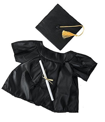 Graduation Gown W/Hat & Scroll Outfit Teddy Bear Clothes Fits Most 14'-18' Build-A-Bear And Make Your Own Stuffed Animal