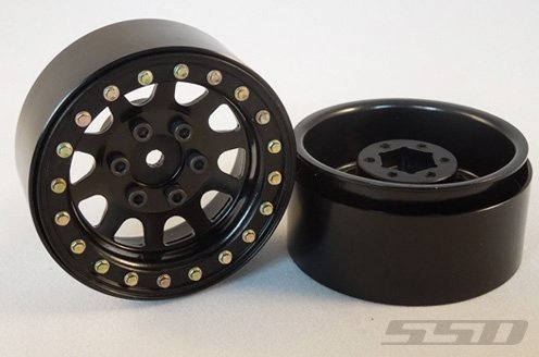 SSD RC 1.9'' Steel D Hole Wheels (Black) (2)