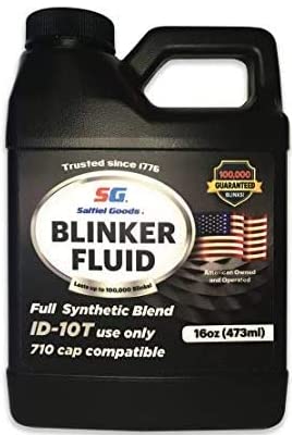 Blinker Fluid-Realistic Version-Hilarious Funny Gag Gift For Car Mechanic Fathers. Great For Secret Santa, White Elephant Parties, Christmas, April Fools, You Name It! All In One 16 Oz Empty Bottle!