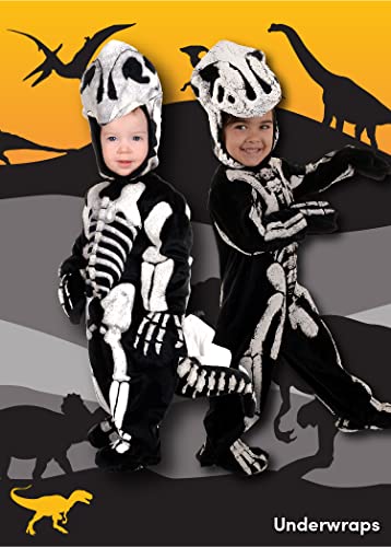 Underwraps Boys Toddlers T-Rex Skeleton - Fossil Costume, Black/White, Medium 18-24M Us
