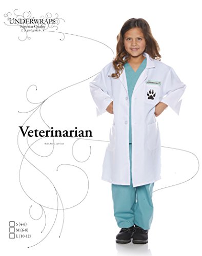 Underwraps Kid'S Children'S Veterinarian Lab Coat And Scrubs Costume Set Childrens Costume, Multi, Large