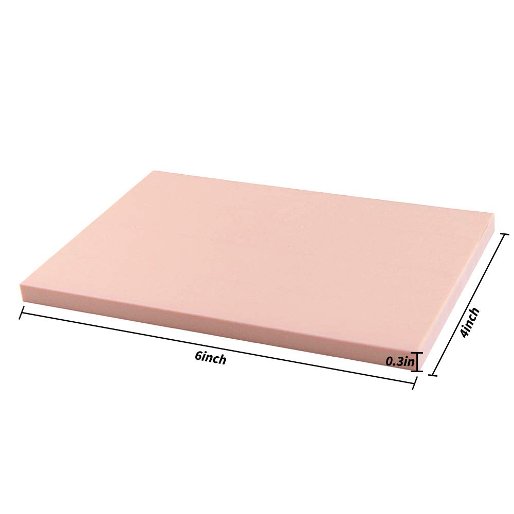 Oopsu 6 Pack 4'X6' Pale Pink Rubber Stamp Carving Blocks Rubber Carved Brick For Stamp Soft Rubber Crafts And Diy Craft Project
